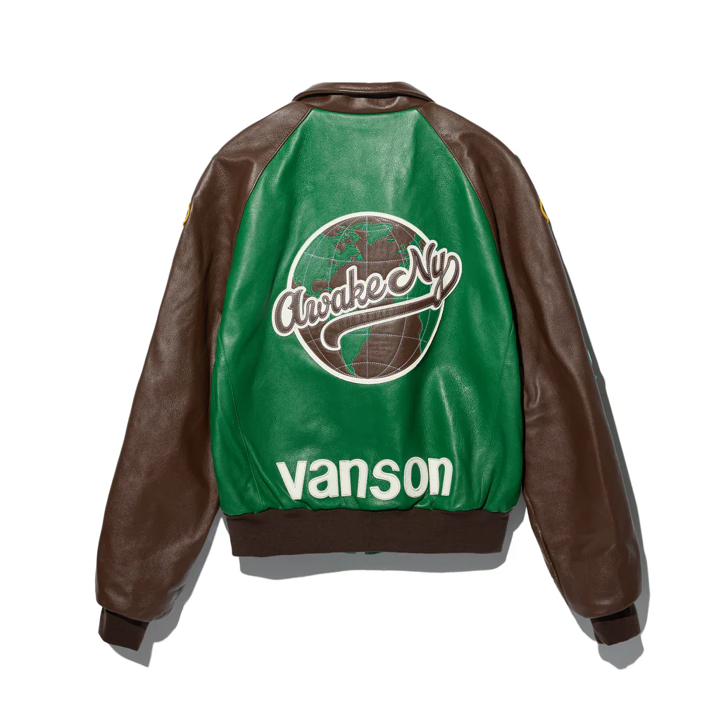 Awake NY Vanson Stadium Team Jacket  'Brown' - Image 2