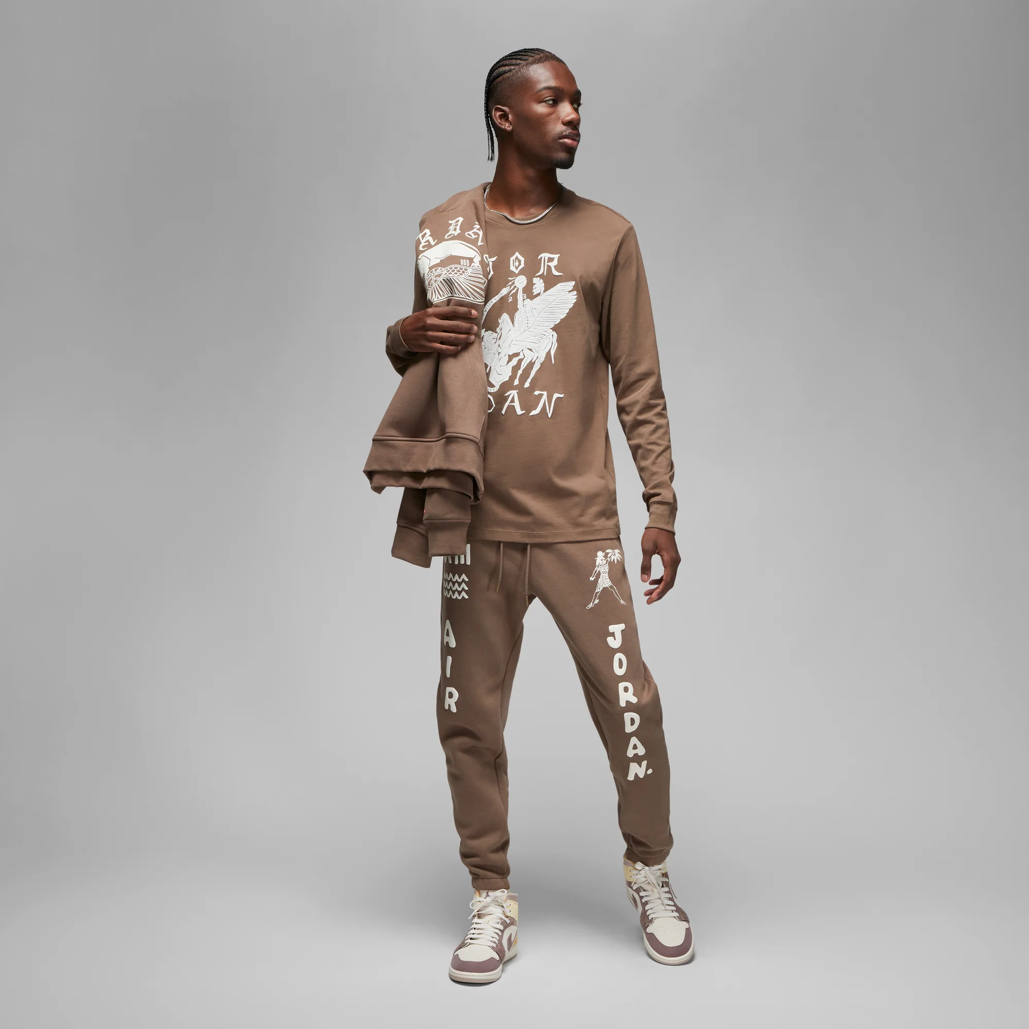Jordan Artist Series by Umar Rashid Long Sleeve T-Shirt 'Palomino' - Image 7