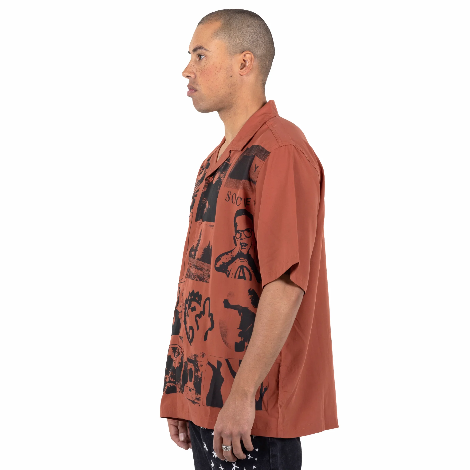 Pleasures Choices Camp Collar Button Down 'Orange' - Image 3