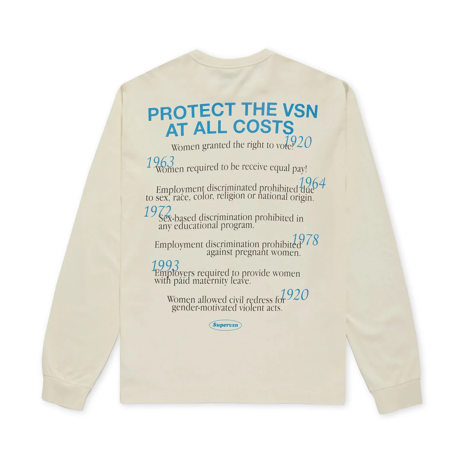 Supervsn My Sisters Keeper Long Sleeve T-Shirt 'Bone' - Image 2