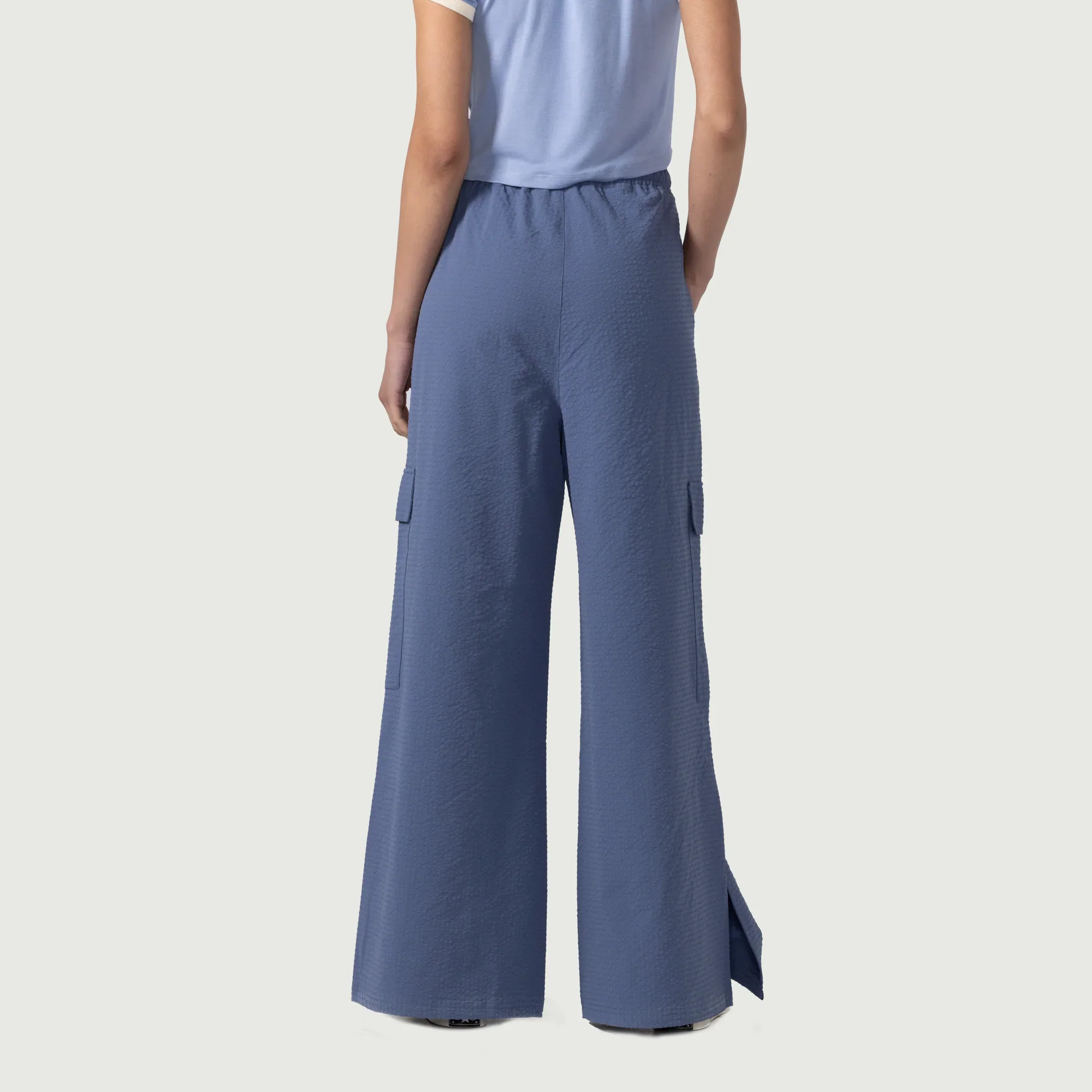 Women's Honor The Gift Drawstring Loose Cargo Pant 'Sky Blue' - Image 3