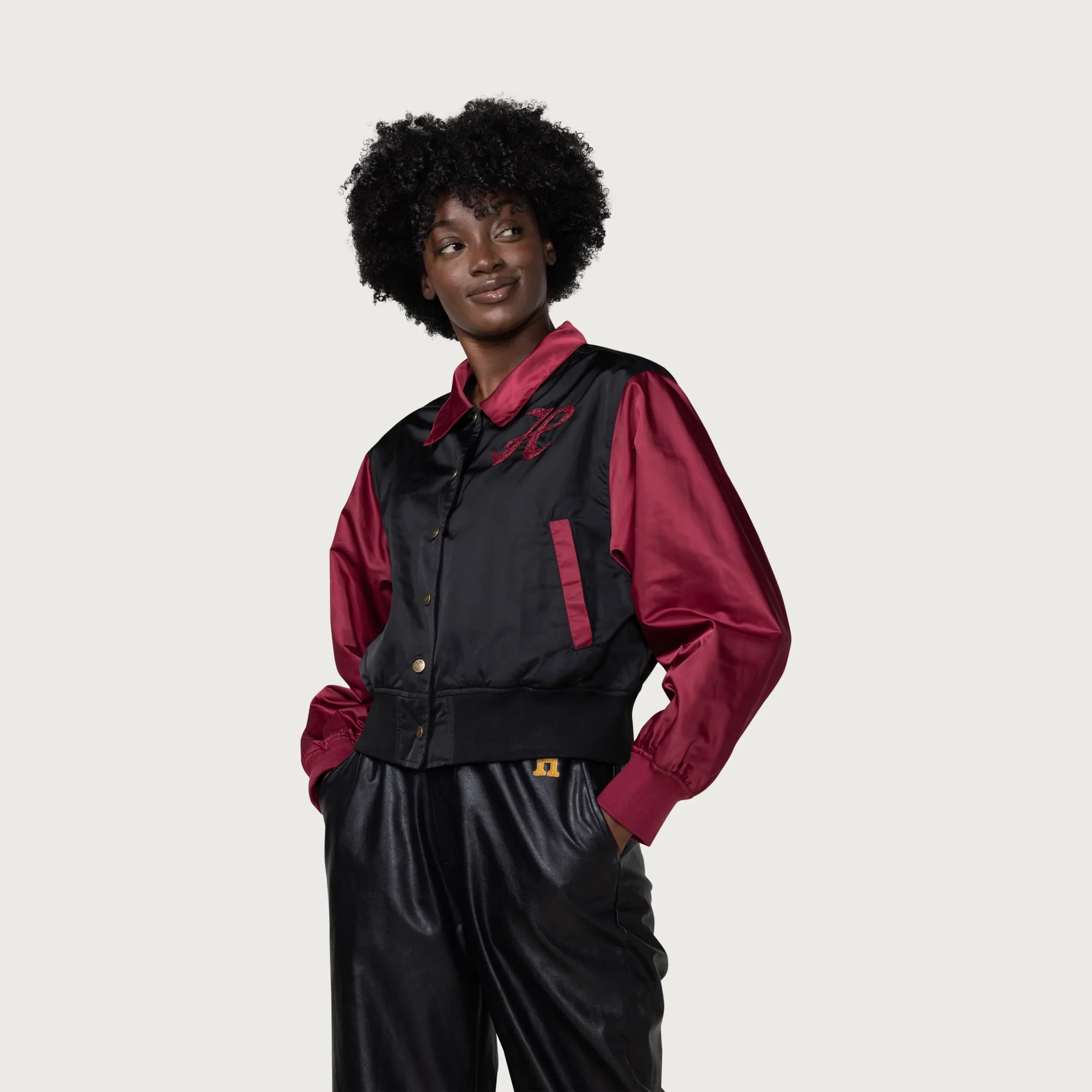 Womens Honor The Gift Stadium Jacket 'Maroon' - Image 3