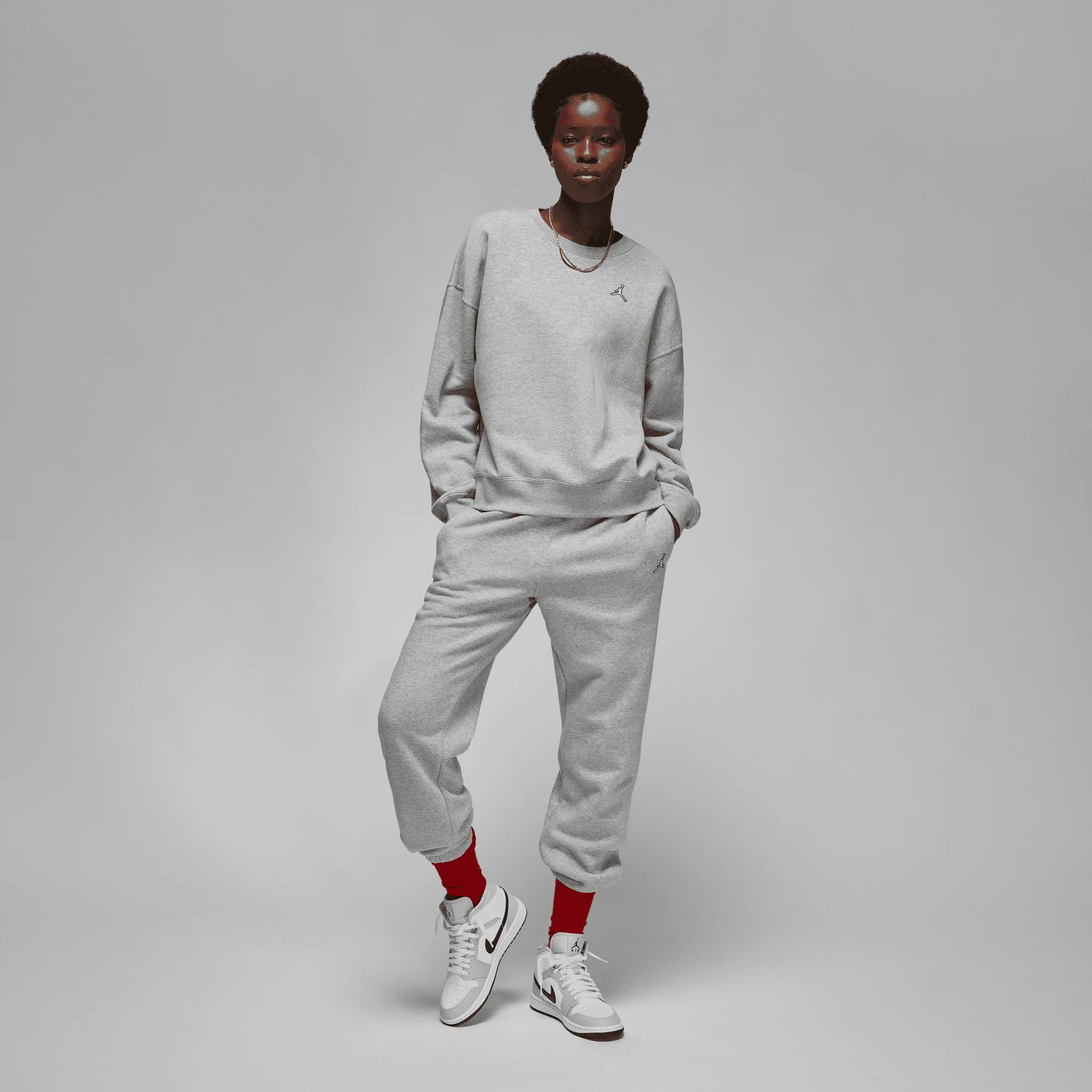 Womens Jordan Brooklyn Fleece 'Grey' - Image 5
