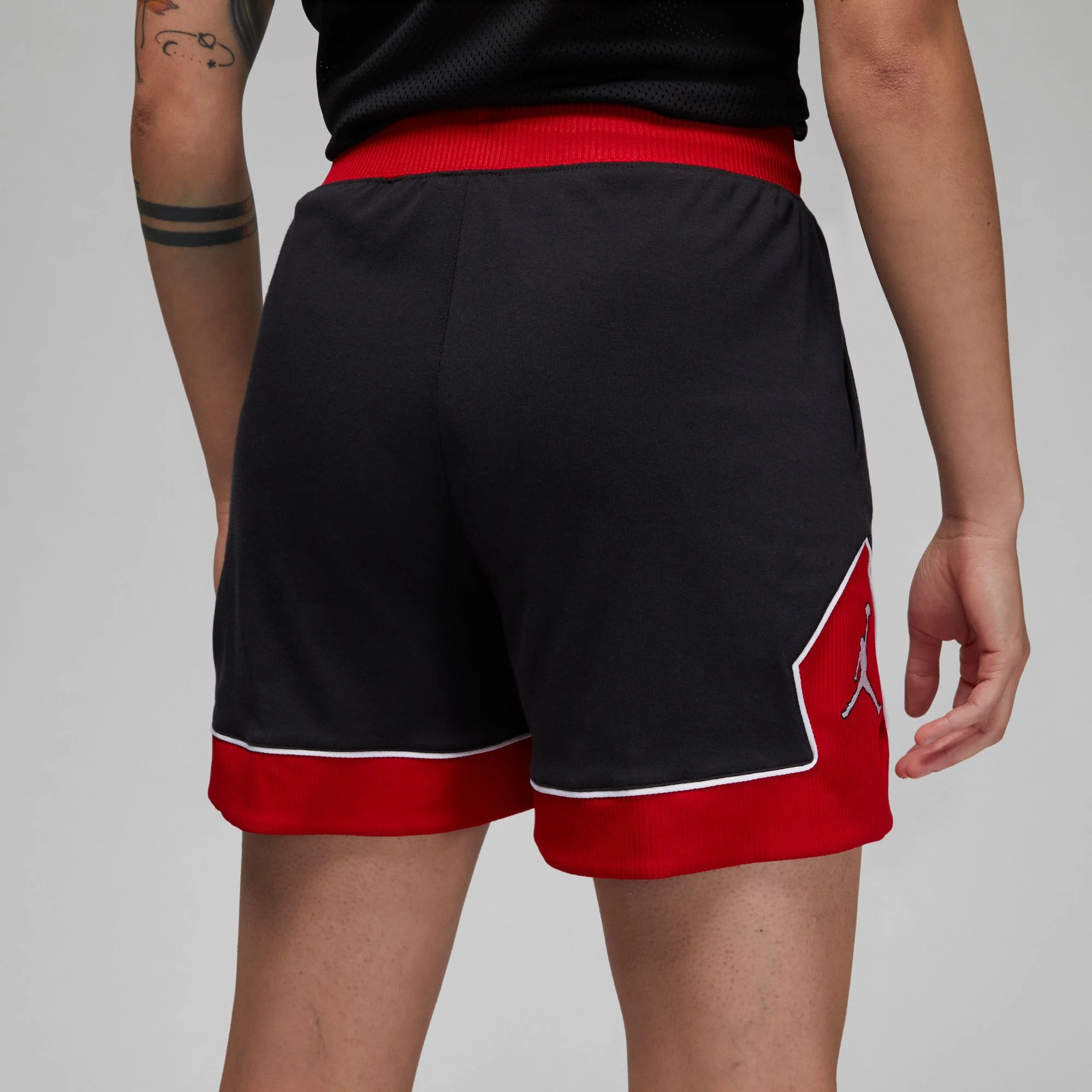 Womens Jordan Diamond Shorts 'Black/Red' - Image 3