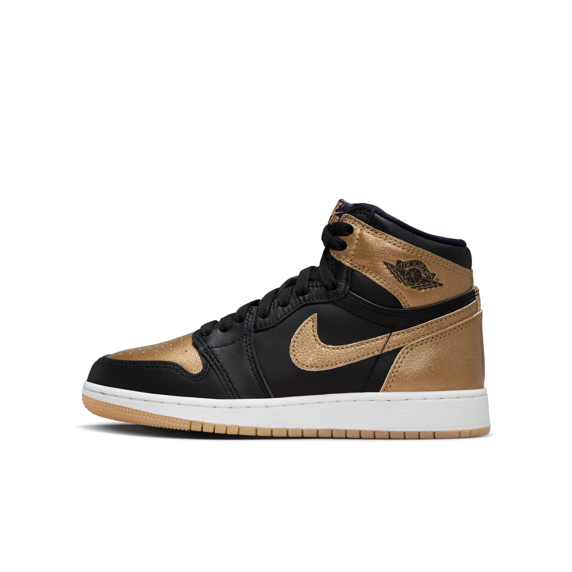 Youth Air Jordan 1 High OG 'Black and Gold' - Image 5